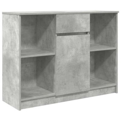 Buffet avec tiroir gris béton 101x35x76 cm bois d'ingénierie vidaXL