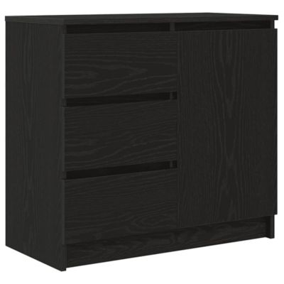 Buffet avec tiroir chêne noir 71x35x65 cm bois d'ingénierie vidaXL