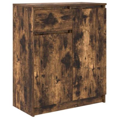 Buffet avec tiroir chêne fumé 71x35x84 cm bois d'ingénierie vidaXL