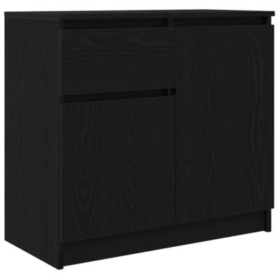 Buffet avec tiroir chêne noir 71x35x65 cm bois d'ingénierie vidaXL