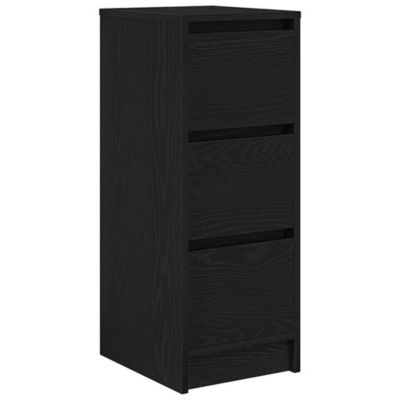 Buffet chêne noir 29,5x34x76 cm bois d'ingénierie vidaXL