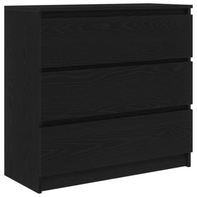 Buffet chêne noir 80x35x76 cm bois d'ingénierie vidaXL