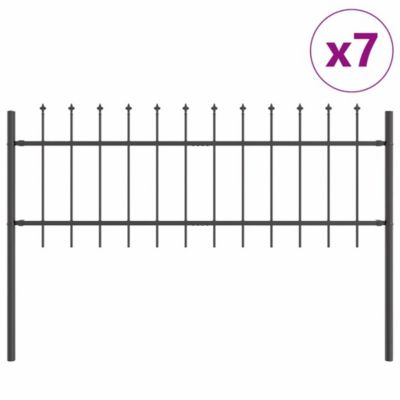 Clôture de jardin WOERDEN 7 pc 11,9 x 0,6 m Gris vidaXL