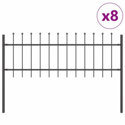 Vidaxl Clôture de jardin WOERDEN 8 pc 13,6 x 0,6 m Gris - vue 3