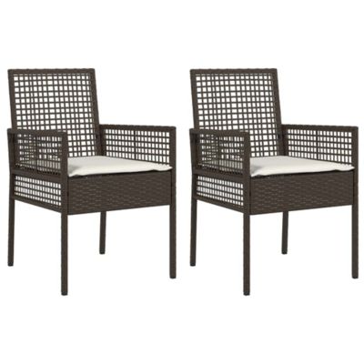 Vidaxl Chaise de jardin 2 pc Marron polyrotin - vue 2