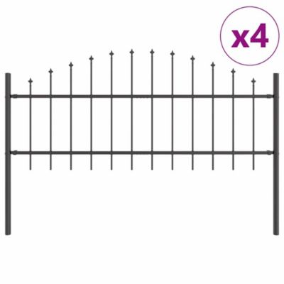 Clôture de jardin WOERDEN 4 pc 170 x 115 cm Gris vidaXL