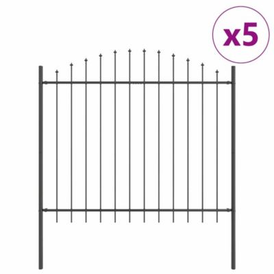 Clôture de jardin WOERDEN 5 pc 170 x 190 cm Gris vidaXL