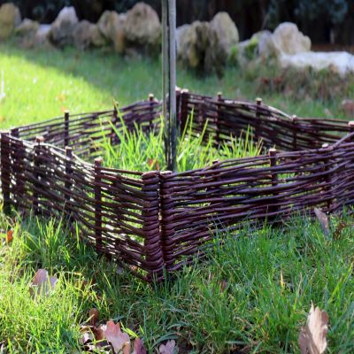 9 bordures de lit en saule 30x50cm I bordure de lit / clôture en saule Aquagart