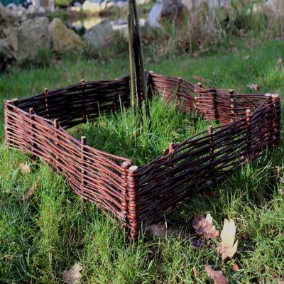 9 bordures de lit en saule 30x50cm I bordure de lit / clôture en saule Aquagart