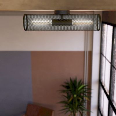 Applique Redcliff 2 lumières E27 40W IP20 acier noir Eglo L.54 x x H.14,5 x ?12 cm