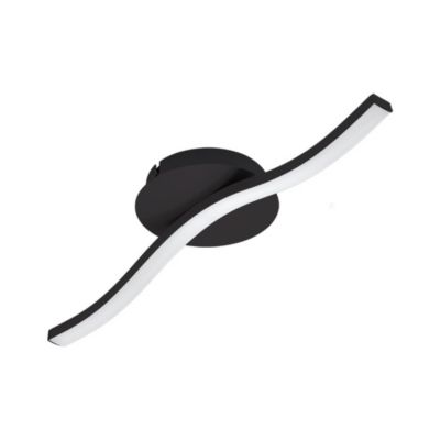 Applique murale LED intégrée 1 lumière Cabezas IP20 0 650 lm 5W blanc chaud H.6 x L.13 Eglo noir