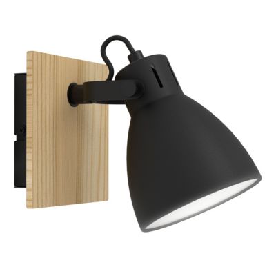 Patère spot E14 28W Eglo Grimsby noir L.21 x L.12 x H.12 cm