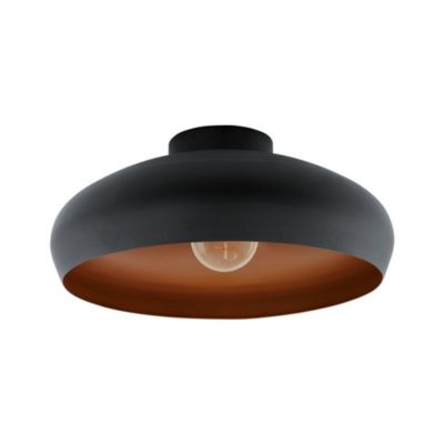 Plafonnier E27 60W Eglo Mogano noir H.17 x Ø40 cm