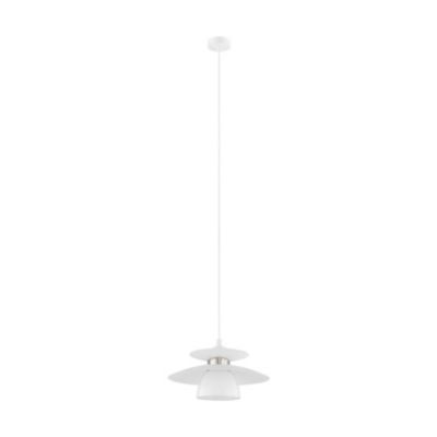 Suspension Brenda E27 40W IP20 acier blanc Eglo L.150 x ?32 cm