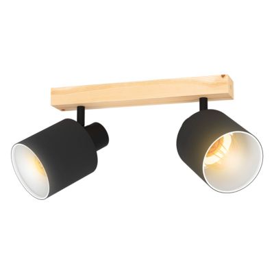Réglette spot 2 lumières E27 10W Eglo Batallas noir L.30 x L.5 cm