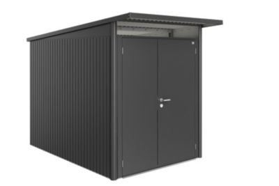 Abri de jardin double porte Biohort AvantGarde A3 en métal coloris gris foncé métallique ép.0,53 mm 
