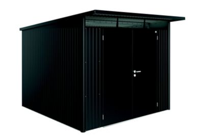 Abri de jardin double porte Biohort AvantGarde A7 en métal coloris gris foncé métallique ép.0,53 mm 