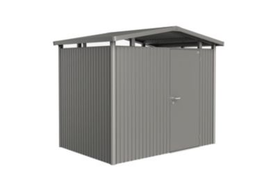 Abri de jardin simple porte Biohort Panorama P2 en métal coloris gris quartz métallique ép.0,53 mm s