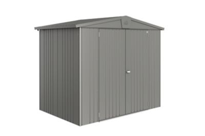 Abri de jardin double porte Biohort Europa T3 en métal coloris gris quartz métallique ép.0,53 mm sur