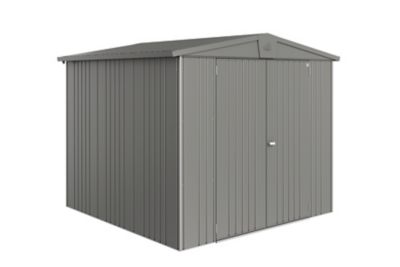 Abri de jardin double porte Biohort Europa T4 en métal coloris gris quartz métallique ép.0,53 mm sur