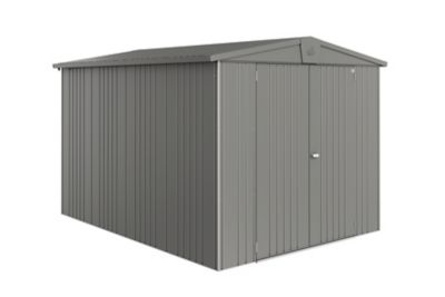 Abri de jardin double porte Biohort Europa T6 en métal coloris gris quartz métallique ép.0,53 mm sur