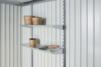 4 étagères + supports pour abri de jardin et armoire à outils Biohort