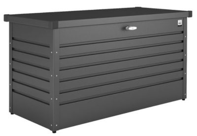 BIOHORT Coffre de jardin m&eacute;tal 800 L, l.181 x H.71 x P.70,5 cm, gris fonc&eacute;,  T180