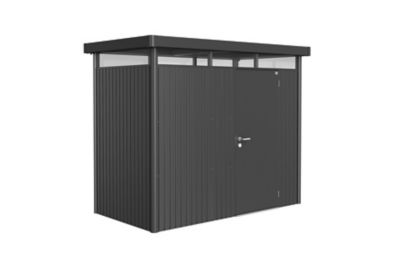 Abri de jardin simple porte Biohort HighLine H1 en métal coloris gris foncé métallique ép.0,53 mm su
