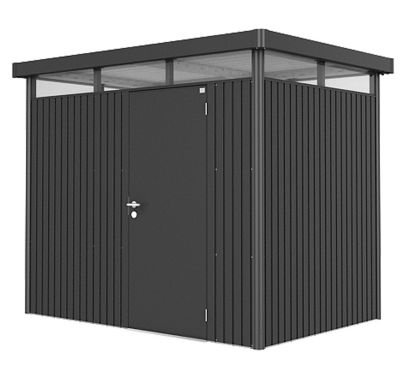 Abri de jardin simple porte Biohort HighLine H2 en métal coloris gris foncé métallique ép.0,53 mm su