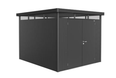 Abri de jardin double porte Biohort HighLine H5 en métal coloris gris foncé métallique ép.0,53 mm su