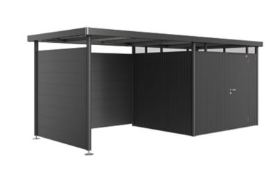 Paroi arrière pour auvent taille L Biohort en métal coloris gris foncé métallique pour abris de jard