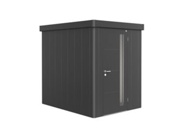 Abri de jardin simple porte Biohort Neo 2A en métal coloris gris foncé métallique ép.0,53 mm surface