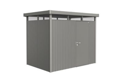 Abri de jardin simple porte Biohort HighLine H2 en métal coloris gris quartz métallique ép.0,53 mm s