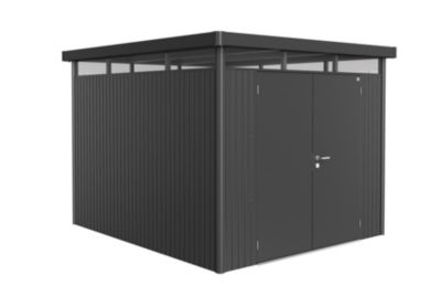 Abri de jardin double porte Biohort HighLine H5 en métal coloris gris quartz métallique ép.0,53 mm s