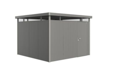 Abri de jardin métal Biohort HighLine H6 gris quartz simple porte surface totale 9.92 m² - Biohort