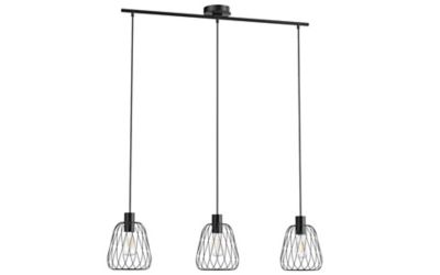 Suspension Rufford 3 lumières E27 IP20 40W ?18 x H.110cm noir mat