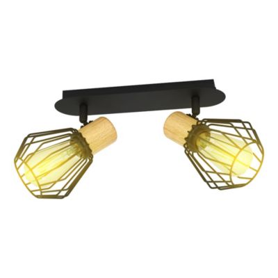 Réglette spot 2 lumières E27 40W Eglo Palmorla noir L.33,5 x L.9cm