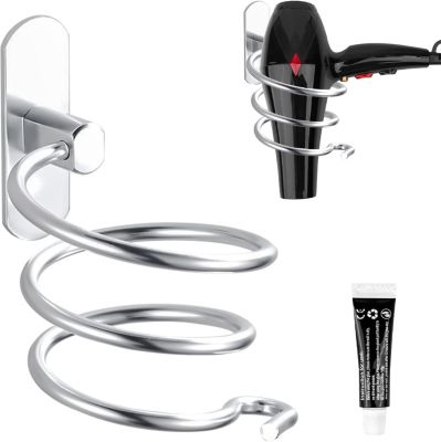 Rixotix Support Mural Pour Sèche-Cheveux Sans Perçage - Adhésif Puissant Noir, Idéal Pour Salle De Bain