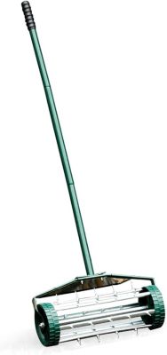 Aérateur à Gazon Aérateur Roulant de sol manuel pour jardin avec Longue Poignée Vert