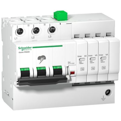 A9l16293 Schneider - Parafoudre Triphasé De Type 2 Autoprotégé - 40ka - Report De Signalisation