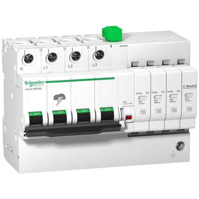 A9l16294 Schneider - Parafoudre Triphasé + Neutre De Type 2 Autoprotégé - 40ka - Report De Signalisation