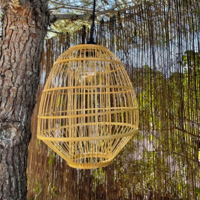 Abat jour bambou naturel E27 40W IP44 l.30 x H.35 cm