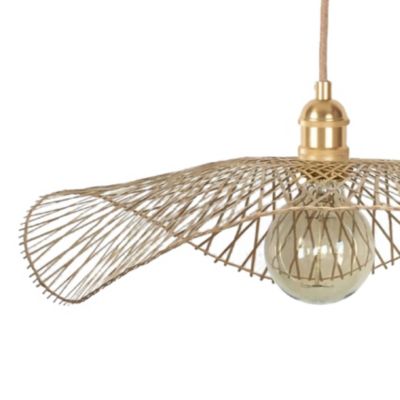 Abat jour bambou ombrelle ajourée (55 cm - Naturel)