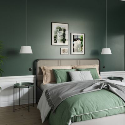 Abat-jour conique blanc Ø30cm GoodHome Lokombi