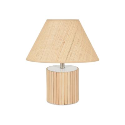 Abat-jour conique en rafia beige Ø22cm Corep