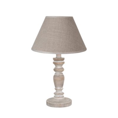 Abat-jour conique en toile de jute beige lin Ø22cm Corep