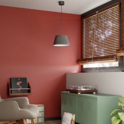 Abat-jour conique gris Ø30cm GoodHome Lokombi