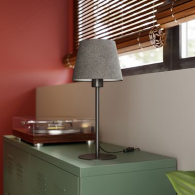 Abat-jour conique gris clair Ø20cm GoodHome Lokombi