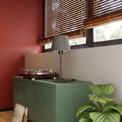 Abat-jour conique gris clair Ø20cm GoodHome Lokombi