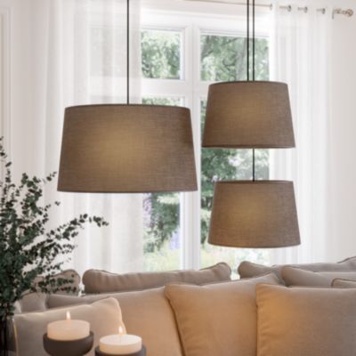 Abat-jour conique marron khao Ø40cm Corep